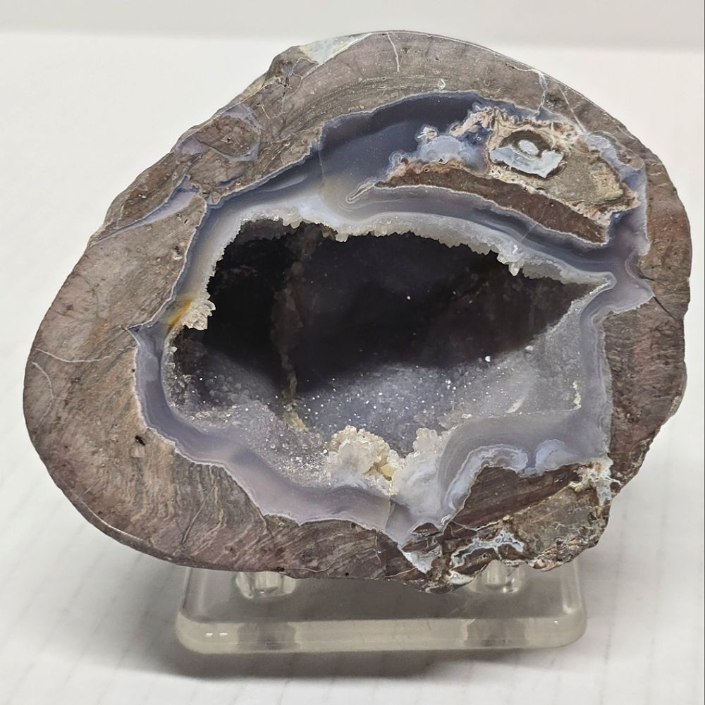 Quartz Crystal Agate Sparkling Geode With Stand